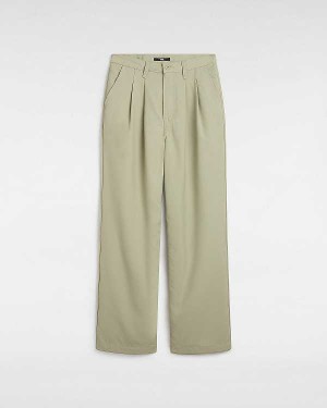 Beige Vans Alder Relaxed Pleated Women Pants | VN1045963