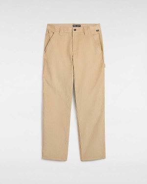 Beige Vans Drill Chore Carpenter Relaxed Men Pants | VN6312045