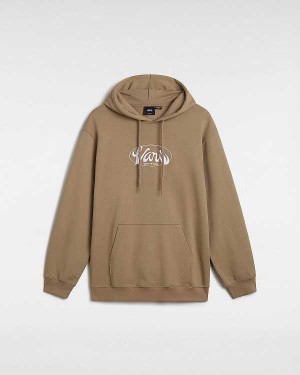 Beige Vans Global Line Loose Men Hoodie | VN7864205