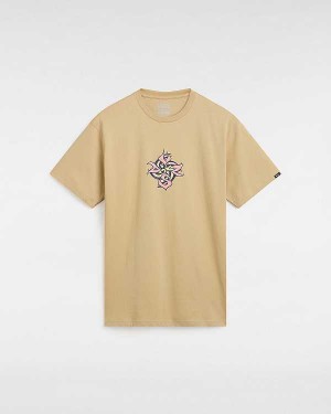 Beige Vans Orbits Men T Shirts | VN5203487