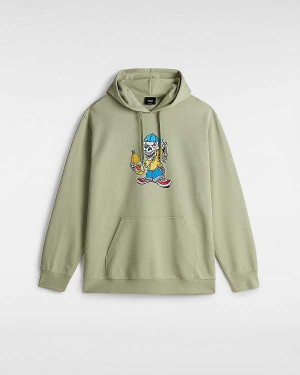 Beige Vans Reggie Loose Men Hoodie | VN1962045