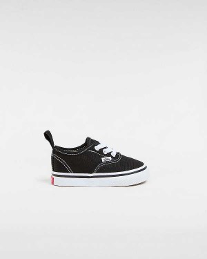 Black Vans Authentic Elastic Lace (1-4 years) Kids' Sneakers | VN2094785