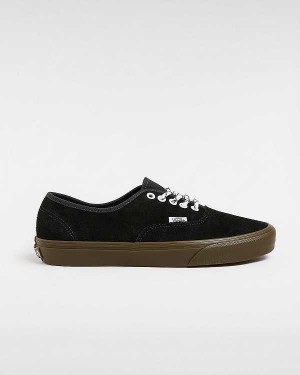 Black Vans Authentic Hairy Suede Men Sneakers | VN6182370