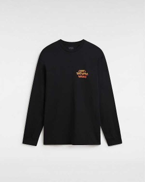 Black Vans Bouya Long Sleeve Men T Shirts | VN8921603