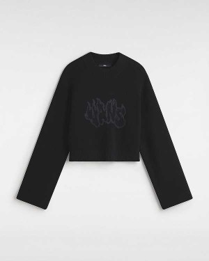 Black Vans Cammile Graphic Women Sweatshirt | VN7095148