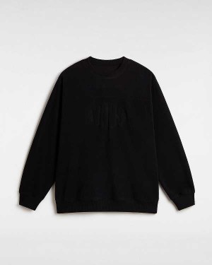 Black Vans Carlo Polar Fleece Loose Crew Men Sweatshirt | VN8135790