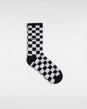 Black Vans Checkerboard Crew (1 Pair) Unisex Socks | VN8594031