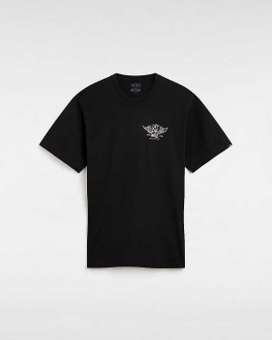 Black Vans Club House Men T Shirts | VN0963751