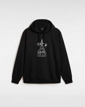 Black Vans Crazy Eddy 66 Loose Men Hoodie | VN0892465