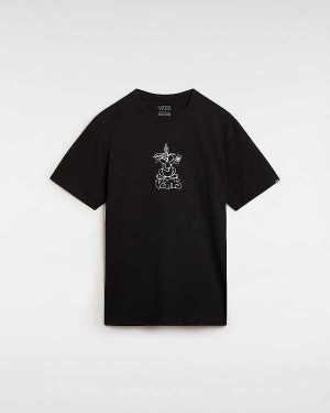 Black Vans Crazy Eddy Women T Shirts | VN2780413