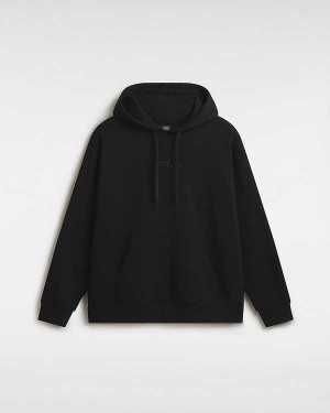 Black Vans Essential Relaxed Men Hoodie | VN4125376