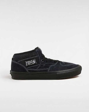 Black Vans Half Cab Web Men Skate Shoes | VN8960432