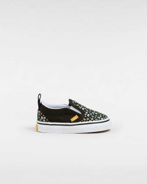 Black Vans Hook and loop (1-4 Years) Kids' Slip On Shoes | VN8395027