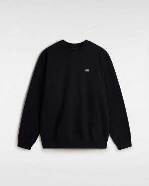 Black Vans Left Chest Embroidered Logo Men Sweatshirt | VN3986254