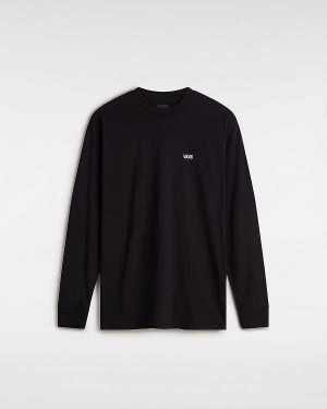 Black Vans Left Chest Hit Long Sleeve Men T Shirts | VN1658402