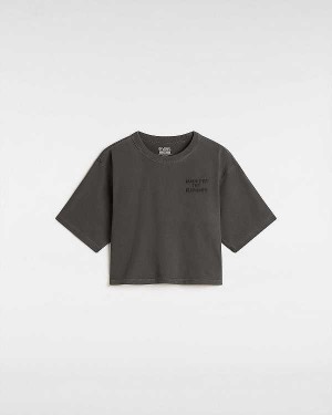 Black Vans MTE Trail Boxy Women T Shirts | VN9308645