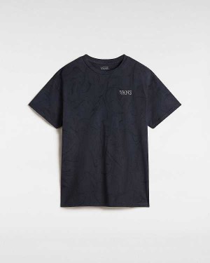 Black Vans Moon Set Oversized Women T Shirts | VN5324907