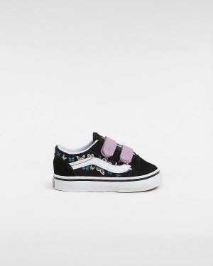 Black Vans Old Skool Hook And Loop (1-4 Years) Kids' Sneakers | VN6409852