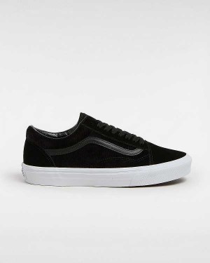 Black Vans Old Skool Pig Suede Men Sneakers | VN1483970