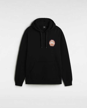 Black Vans Open Mouth Loose Men Hoodie | VN9146758