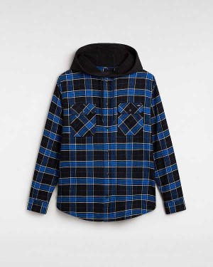 Black Vans Parkway Hooded Long Sleeve Men Shirts | VN2437960