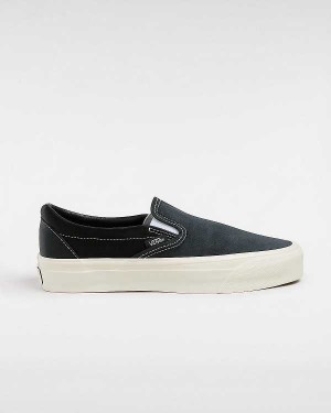 Black Vans Premium 98 Satin Women Slip On Shoes | VN9082654