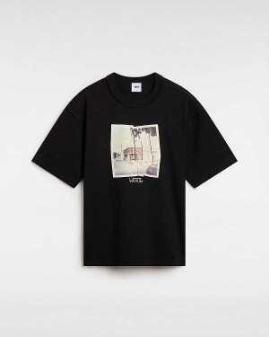 Black Vans Premium Broadway Short Sleeve Men T Shirts | VN8634751