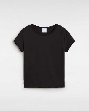 Black Vans Premium Short Sleeve Baby Women T Shirts | VN2190376