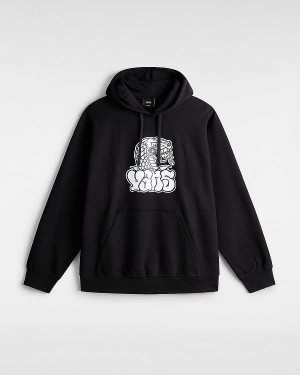 Black Vans Rattler Loose Men Hoodie | VN5608497