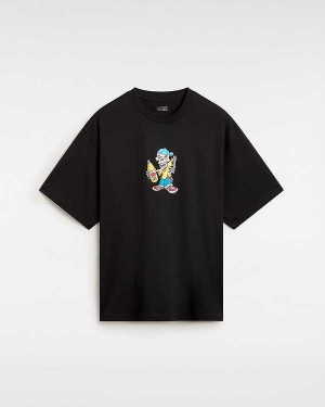 Black Vans Reggie Men T Shirts | VN4521967