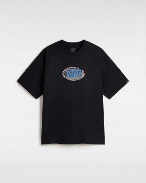 Black Vans Scribblex Men T Shirts | VN0392841