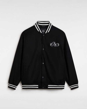 Black Vans Scuttle Baseball Men Jacket | VN9420876