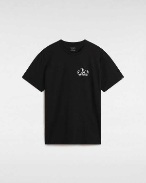 Black Vans Scuttle Men T Shirts | VN8975301