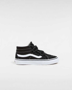 Black Vans Sk8-Mid Reissue Hook And Loop (8-14+ years) Kids' Sneakers | VN7210538