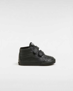 Black Vans Sk8-Mid Reissue Hook and Loop (1-4 Years) Kids' Sneakers | VN3865712