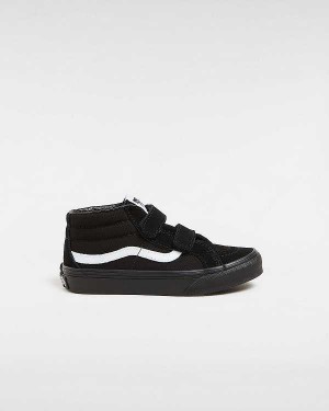 Black Vans Sk8-Mid Reissue Hook and Loop (4-8 years) Kids' Sneakers | VN0471396