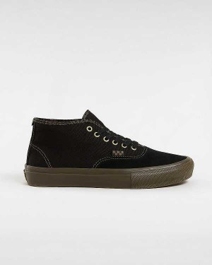 Black Vans Skate Authentic Mid Women Sneakers | VN2156934