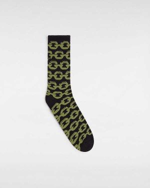 Black Vans Skate Chain Crew (1 Pair) Unisex Socks | VN2781945