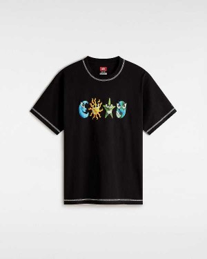 Black Vans Skate Clay Men T Shirts | VN4856013