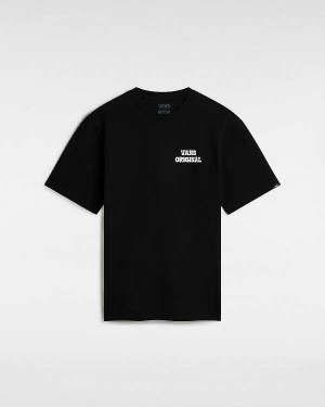 Black Vans Skull Void Classic Men T Shirts | VN0243865