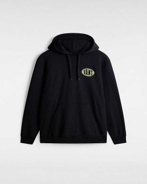 Black Vans Spray On Loose Men Hoodie | VN9718603