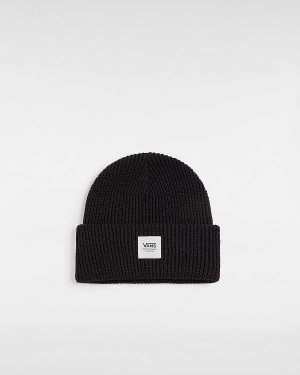 Black Vans Waffle Cuff Unisex Beanie | VN0673529