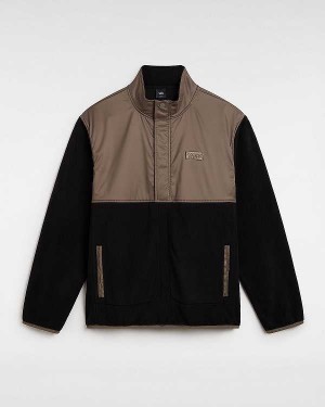 Black / Brown Vans Ranford Polar Fleece Loose Men Pullover | VN7962058