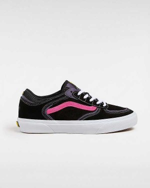 Black / Pink Vans Rowley Women Skate Shoes | VN0721586