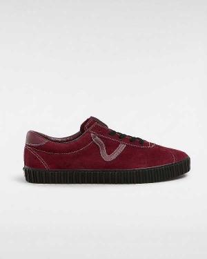 Black / Red Vans Sport Low Creeper Suede Men Sneakers | VN7264390