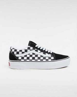 Black / White Vans Checkerboard Old Skool Women Platform Shoes | VN3940678