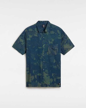 Blue Vans Camp Loose Collar Men Shirts | VN0319587