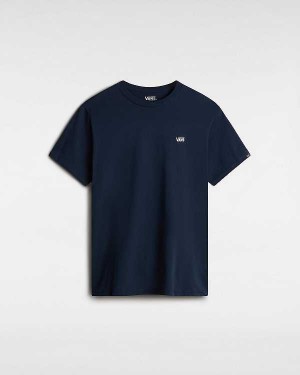 Blue Vans Left Chest Logo Women T Shirts | VN8109735