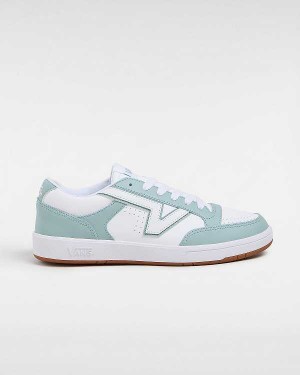 Blue Vans Lowland Leather ComfyCush Women Tennis Shoes | VN4390621