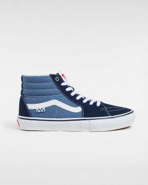 Blue Vans Sk8-Hi Men Skate Shoes | VN8350279